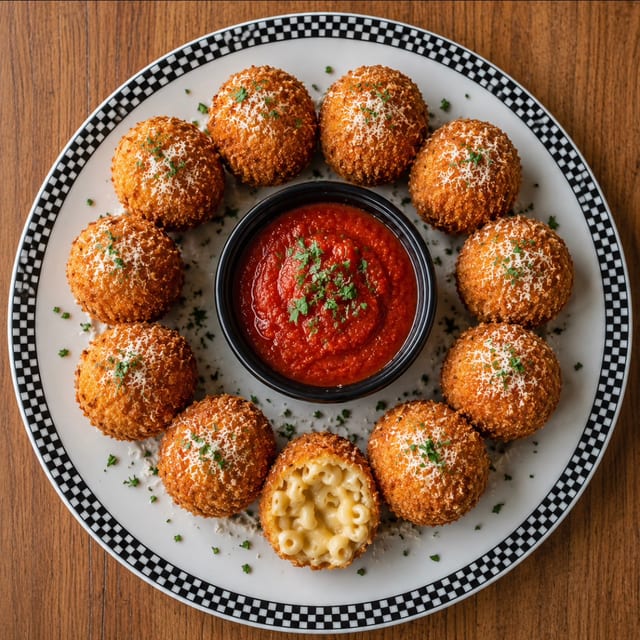 Fried Macaroni Cheese Balls.