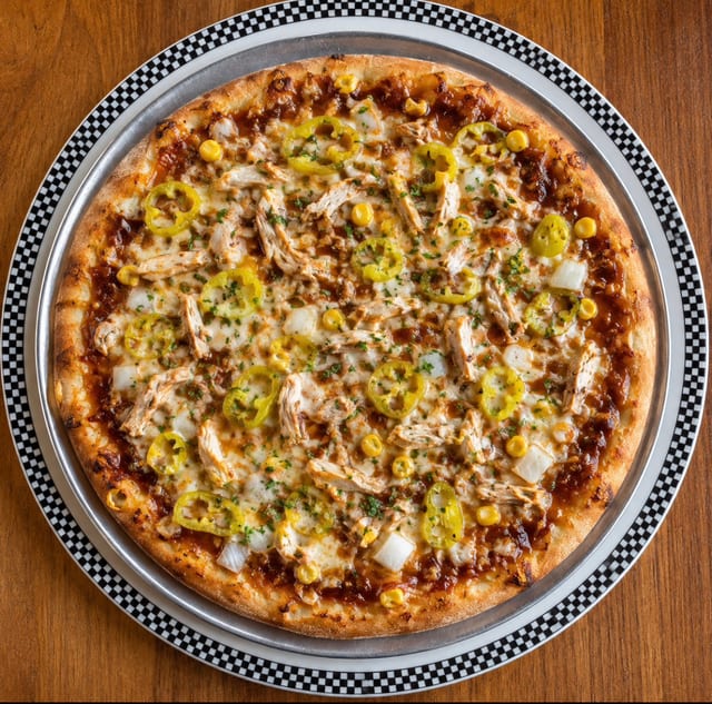 Chicken BBQ Pizza.