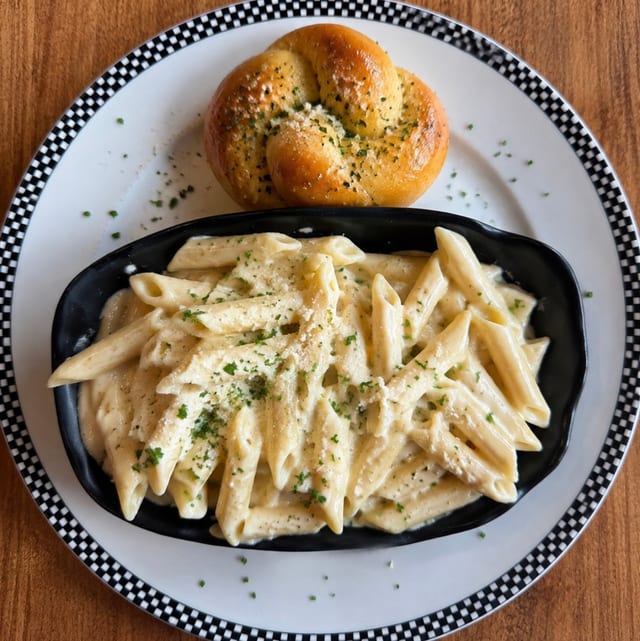 Kids Penne Alfredo.