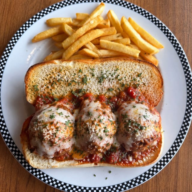 Meatballs Parmigiana.
