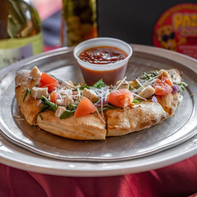 Chicken Alfredo Calzone.