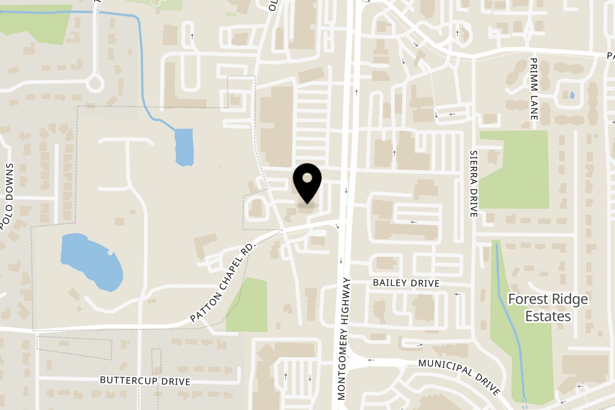Map showing the location of Pazzo Big Slice Pizza on 1678 Montgomery Hwy in Birmingham